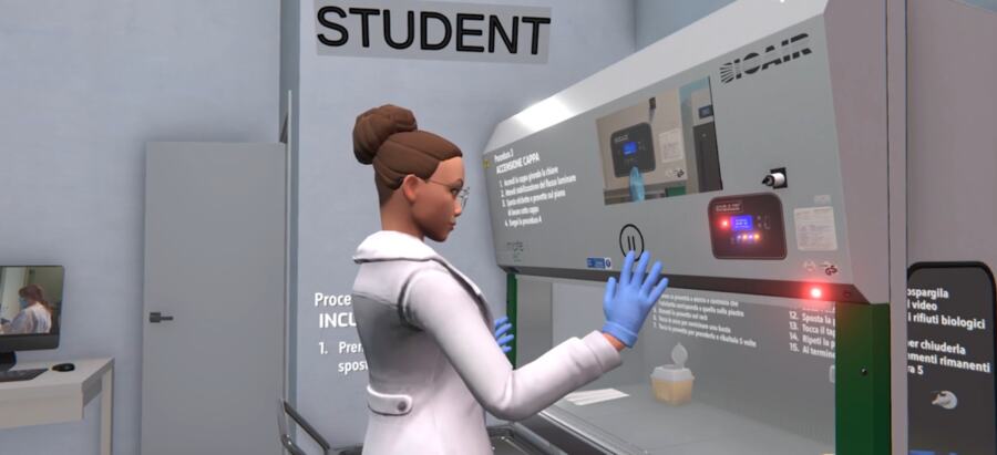 An XR training scene authored in 3DFrame